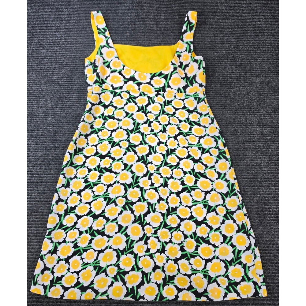 Diane von Furstenberg Dress Womens 0 Yellow Floral Excellent Sleeveless Mini